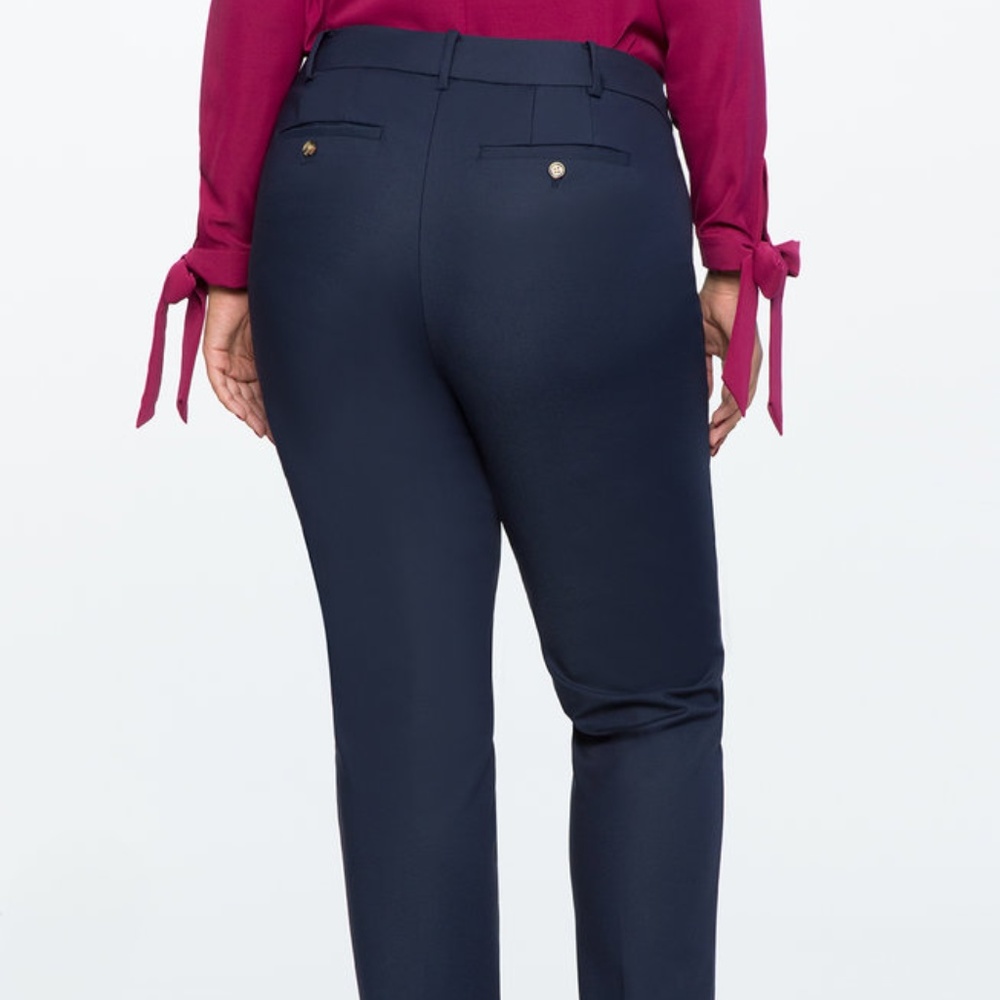 Navy Kady Fit Double-Weave Pant